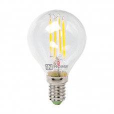 Лампа светодиодная LED-ШАР-deco 5Вт 230В Е14 4000К 450Лм прозрачная IN HOME