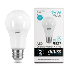 Gauss Elementary 23225 Лампа A60 15W 1450lm 4100K E27 LED