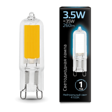 Gauss 107809203 Лампа Gauss G9 AC220-240V 3.5W 260lm 4100K стекло LED