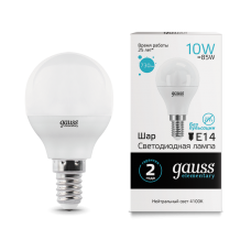 Gauss Elementary 53120 Лампа Шар 10W 730lm 4100K Е14 LED