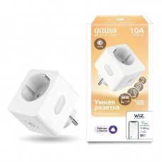 Gauss 5510122 Сетевой переходник (Умная розетка) Smart Home 2300W 207-253V 10А IP20 c заземлением