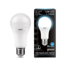Gauss 102502212 Лампа Gauss A60 12W 1200lm 4100K E27 LED 1/10/50