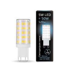 Gauss 107309205 Лампа Gauss G9 AC185-265V 5W 520lm 4100K керамика LED