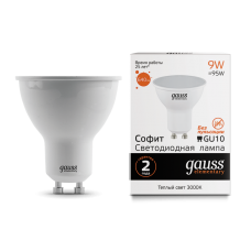 Gauss Elementary 13619 Лампа MR16 9W 640lm 3000К GU10 LED