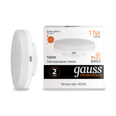 Gauss Elementary 83811 Лампа GX53 11W 810lm 3000K LED