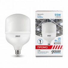 Gauss Elementary 60436 Лампа T160 55W 5250lm 6500K E27/E40 Promo LED