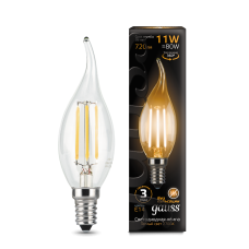 Gauss 104801111 Лампа Gauss Filament Свеча на ветру 11W 810lm 2700К Е14 LED