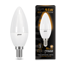 Gauss 103101110 Лампа Gauss Свеча 9.5W 890lm 3000К E14 LED